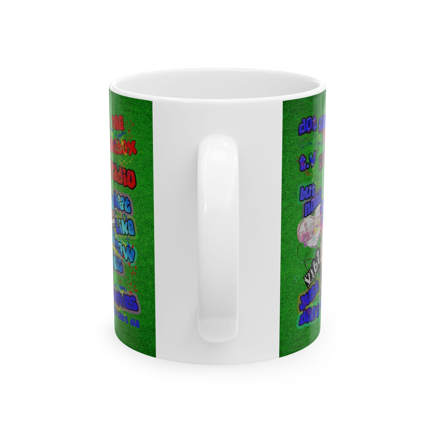 drop the beat - White Mug (green turf)