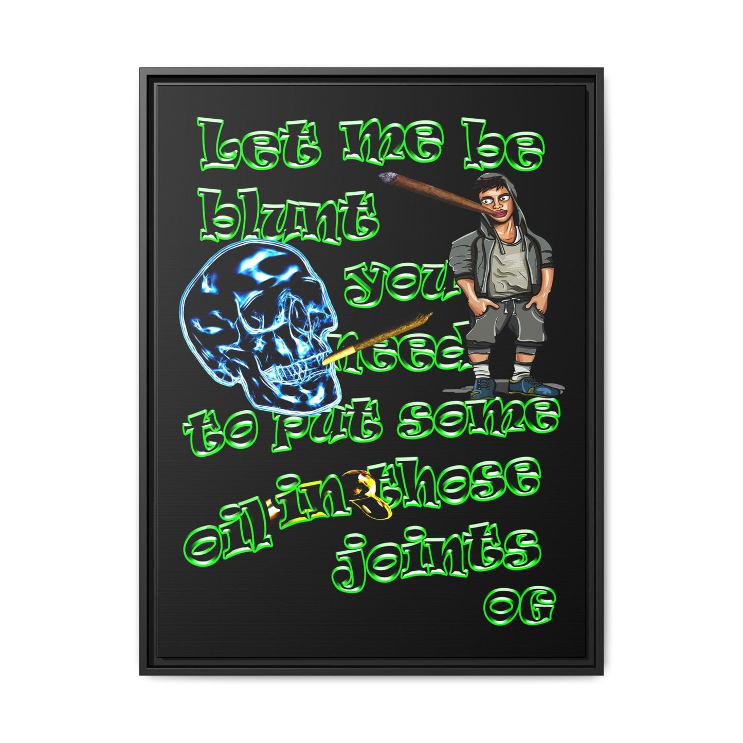 og - framed canvas art (black)