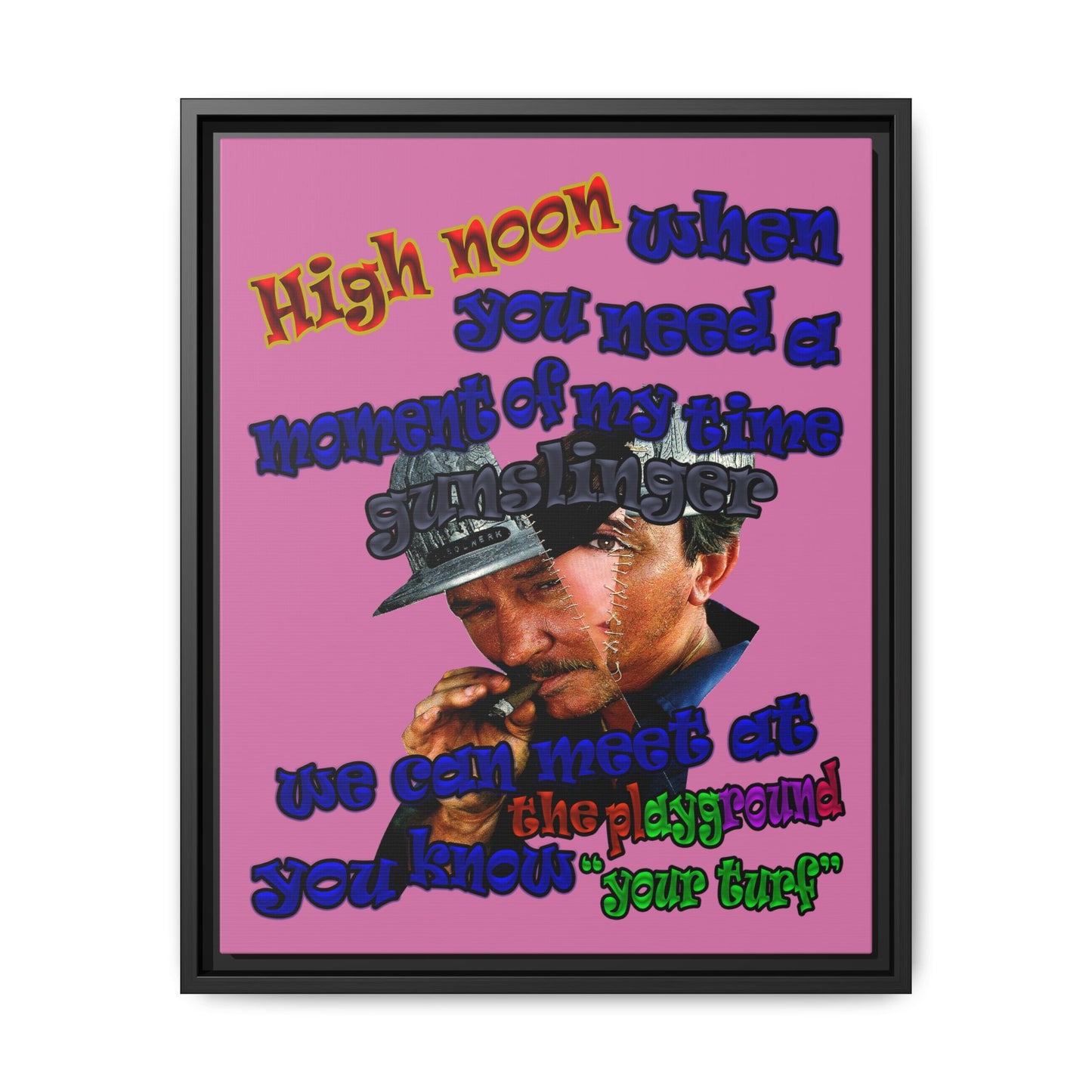 high noon - framed canvas art (light pink)