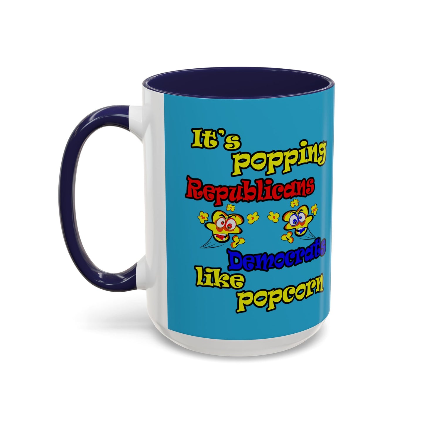 popping like popcorn - Accent Mug (turquoise)