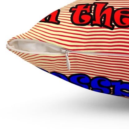 donkeys and elephants - Spun Polyester Square Pillow - (yellow-orange wave)