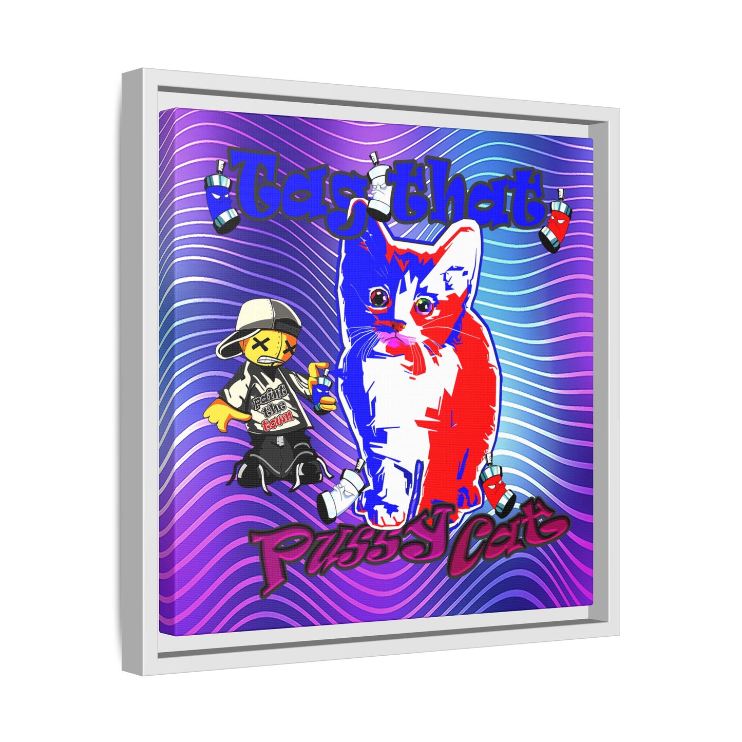 tag that - framed canvas art (purple wave)