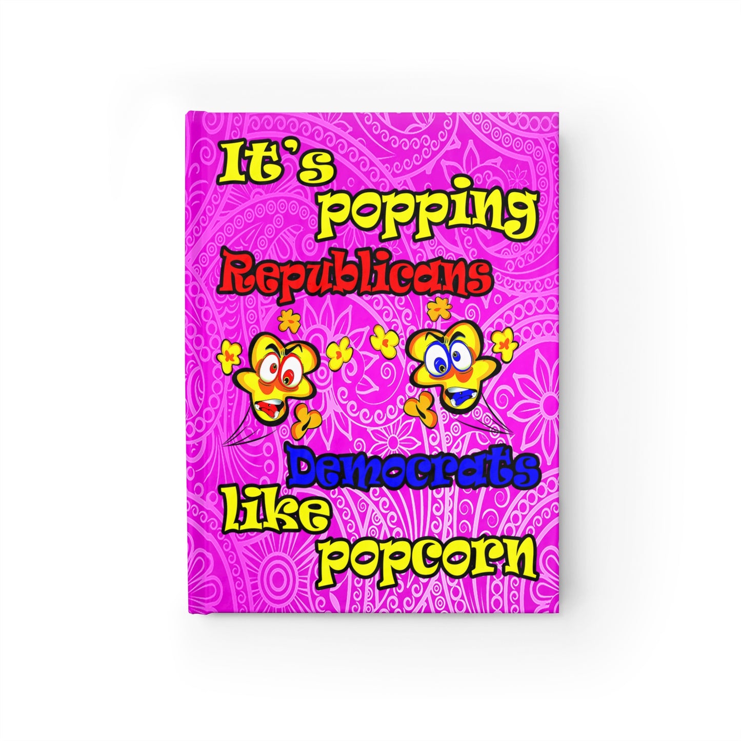 popping like popcorn - journal-blank (pink swirl)
