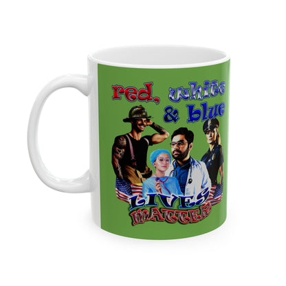 rw&b lives matter - White Mug (green)
