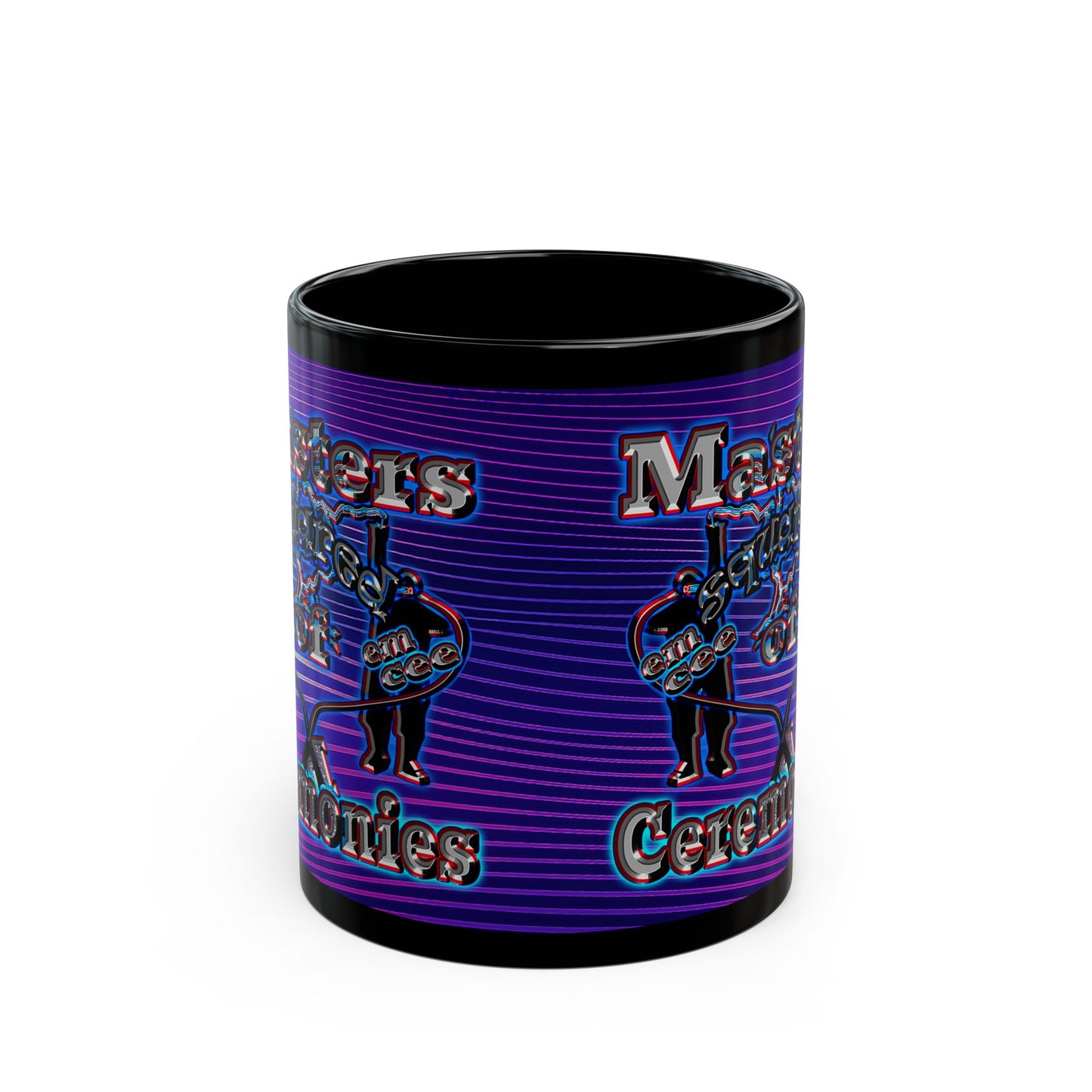 em cee squared - Black Mug (purple wave)