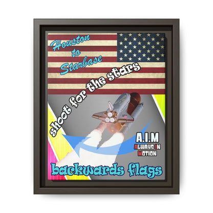 shoot for the stars - framed canvas art (rainbow split)