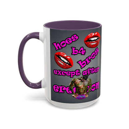 hoes b4 bros - Accent Mug (grey-light grey)
