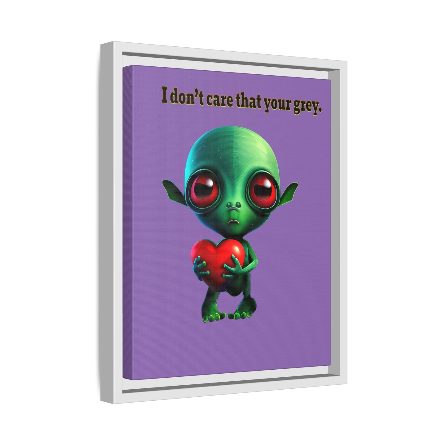 I don't care that your grey - framed canvas art (light purple)