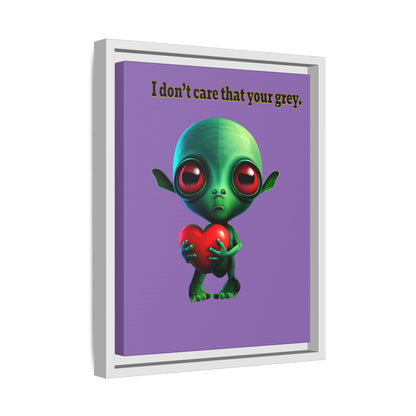 I don't care that your grey - framed canvas art (light purple)