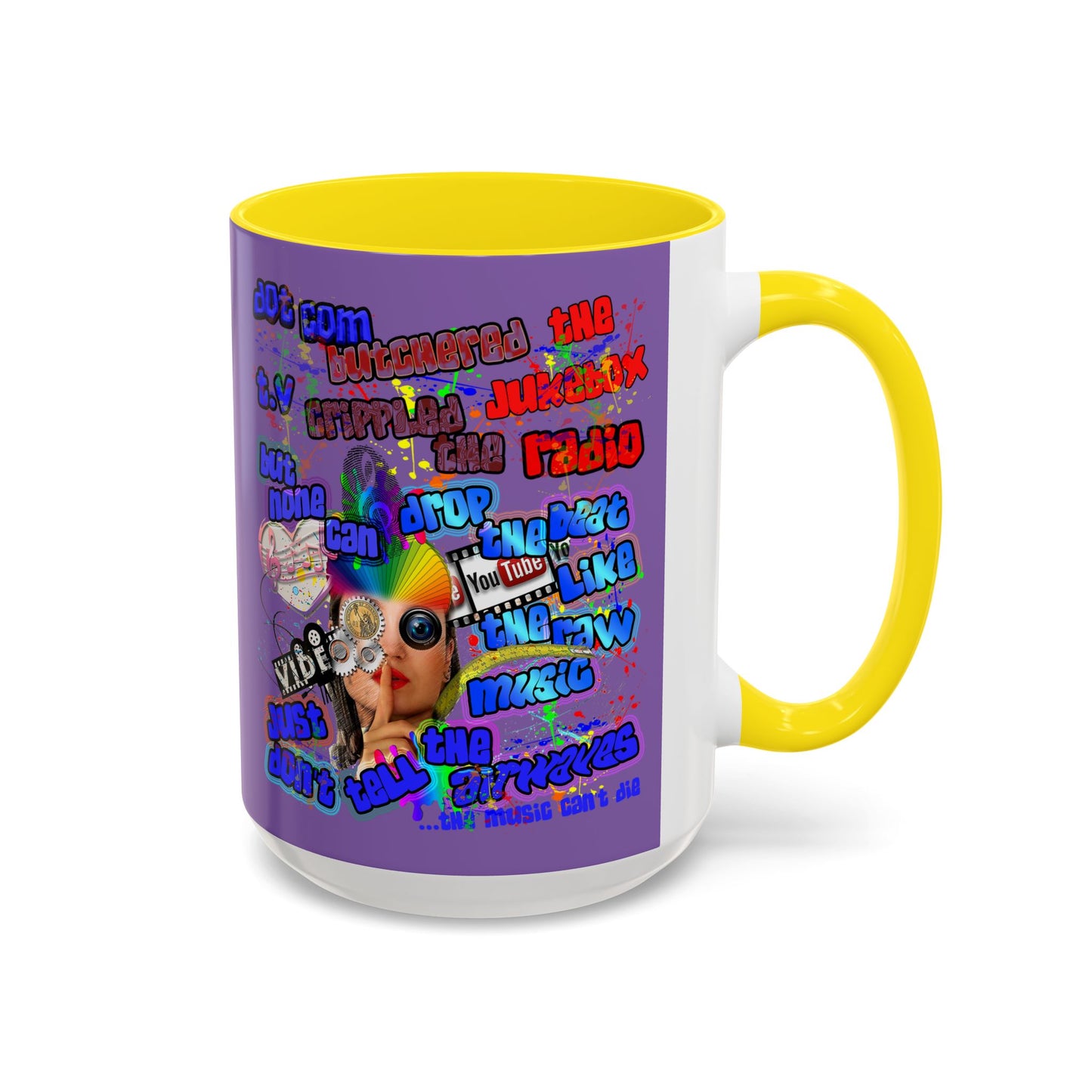 drop the beat - Accent Mug (light purple)