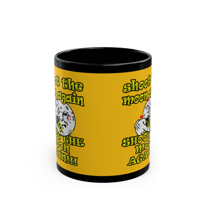 shoot the moon again - Black Mug (yellow)