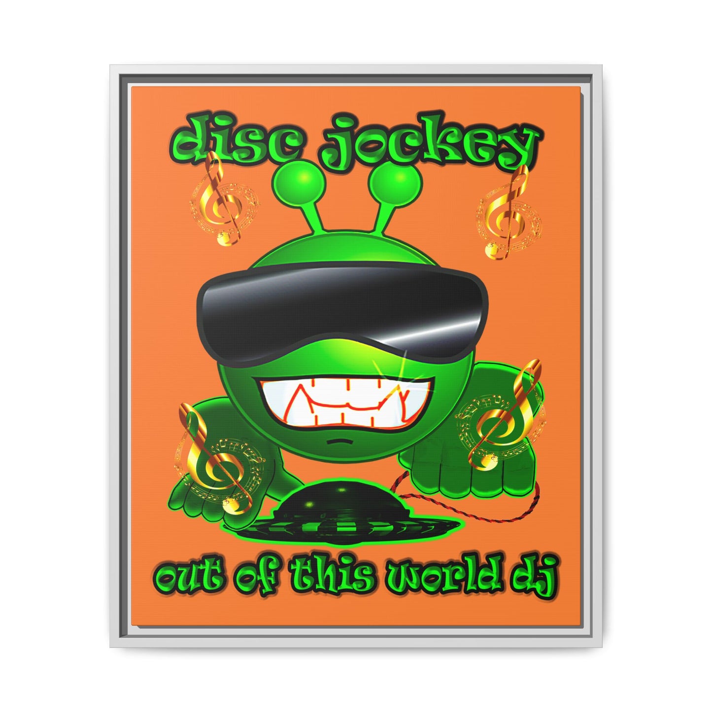 disc jockey - framed canvas art (crusta)