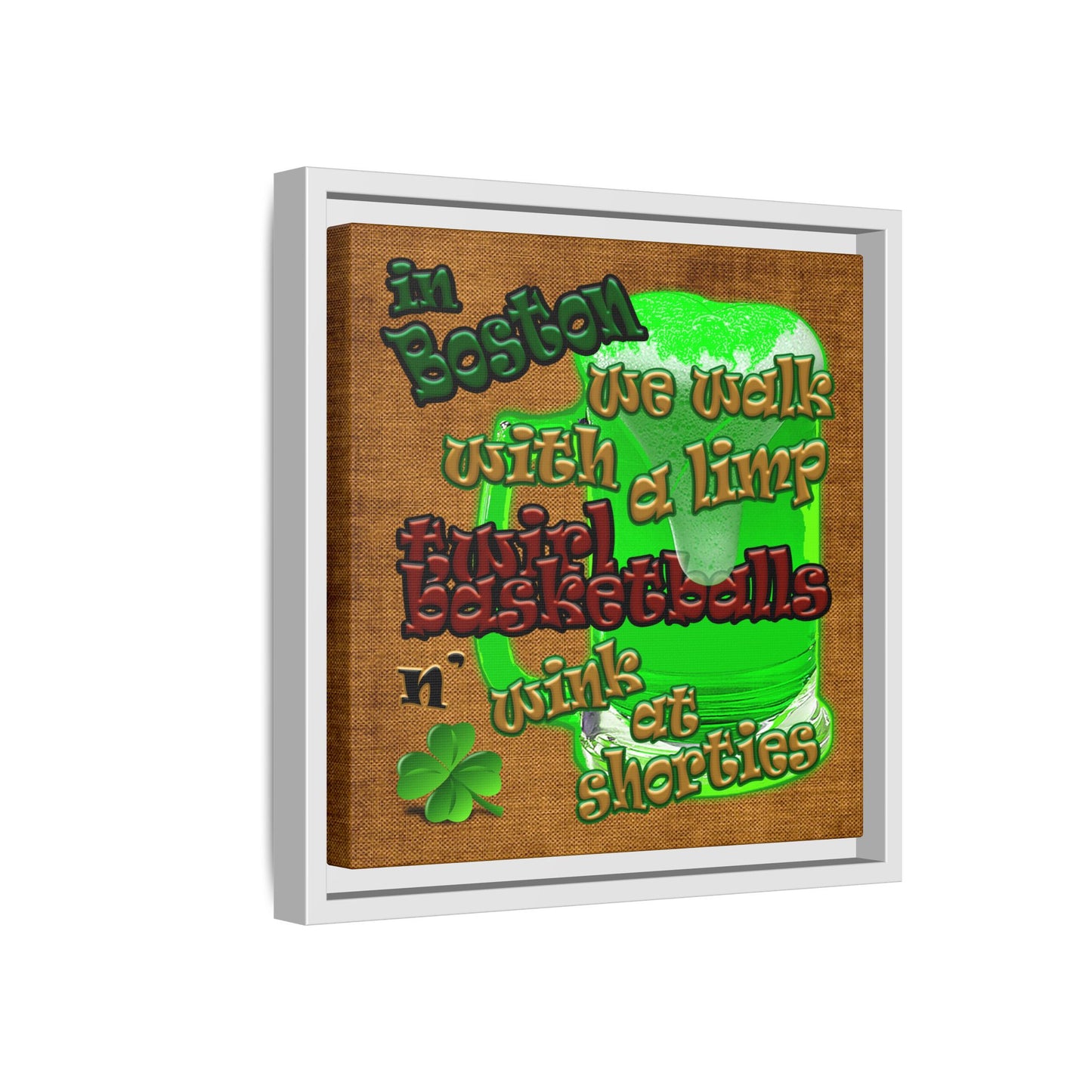 celtics logo - framed canvas art (brown papyrus)