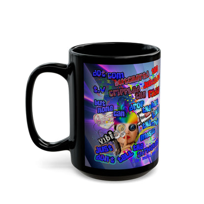 drop the beat - Black Mug (grey-pink wave)