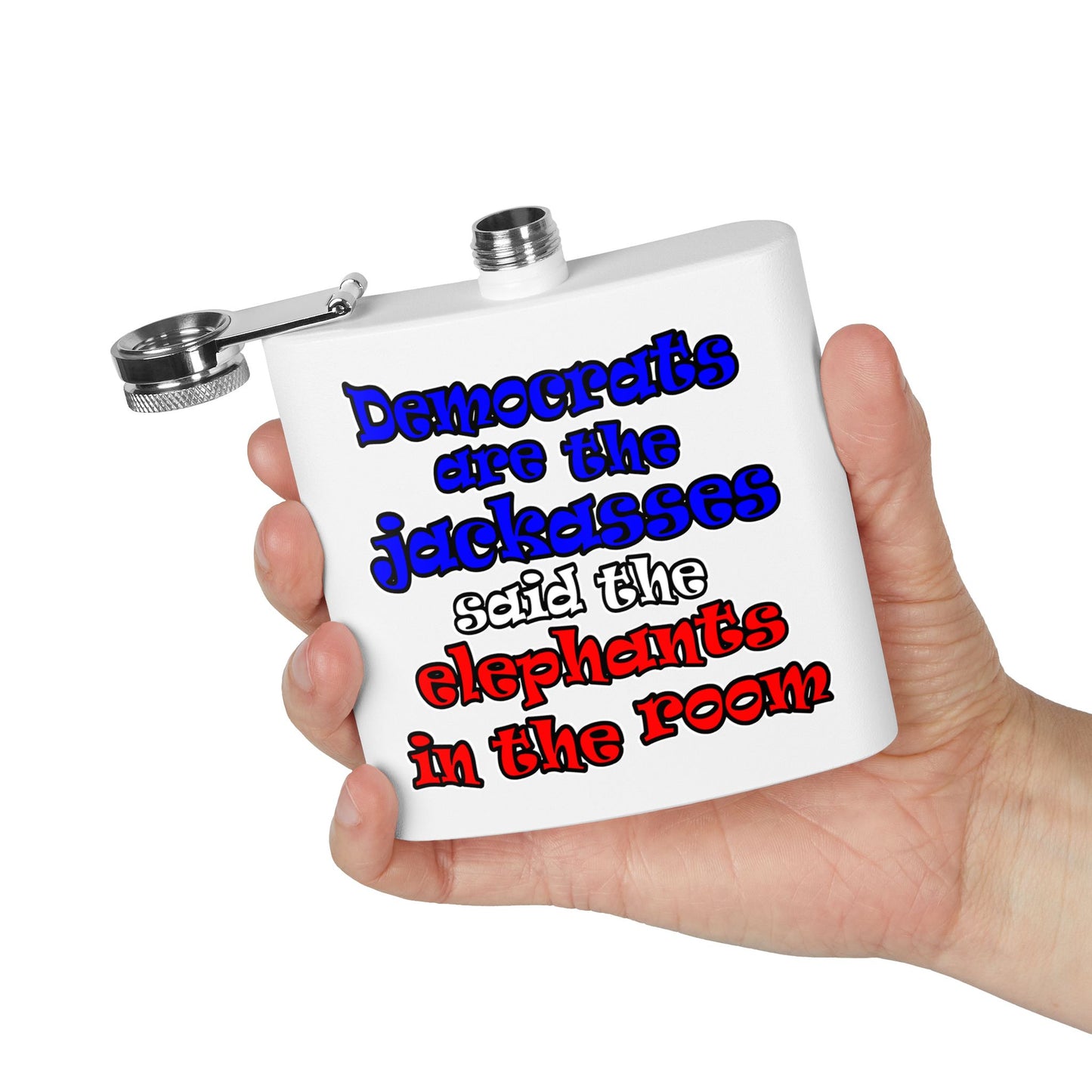 donkeys and elephants - Stainless Steel Flask
