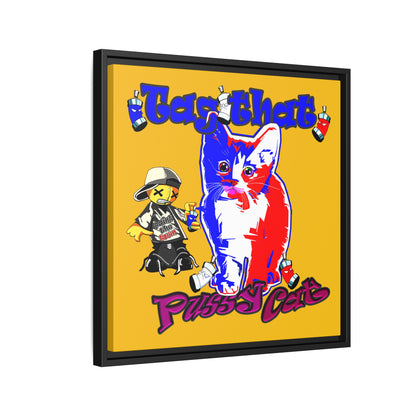 tag that - framed canvas art (yellow)