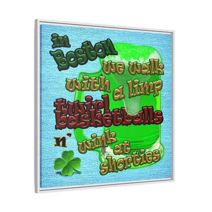 celtics logo - framed canvas art (faded blue)