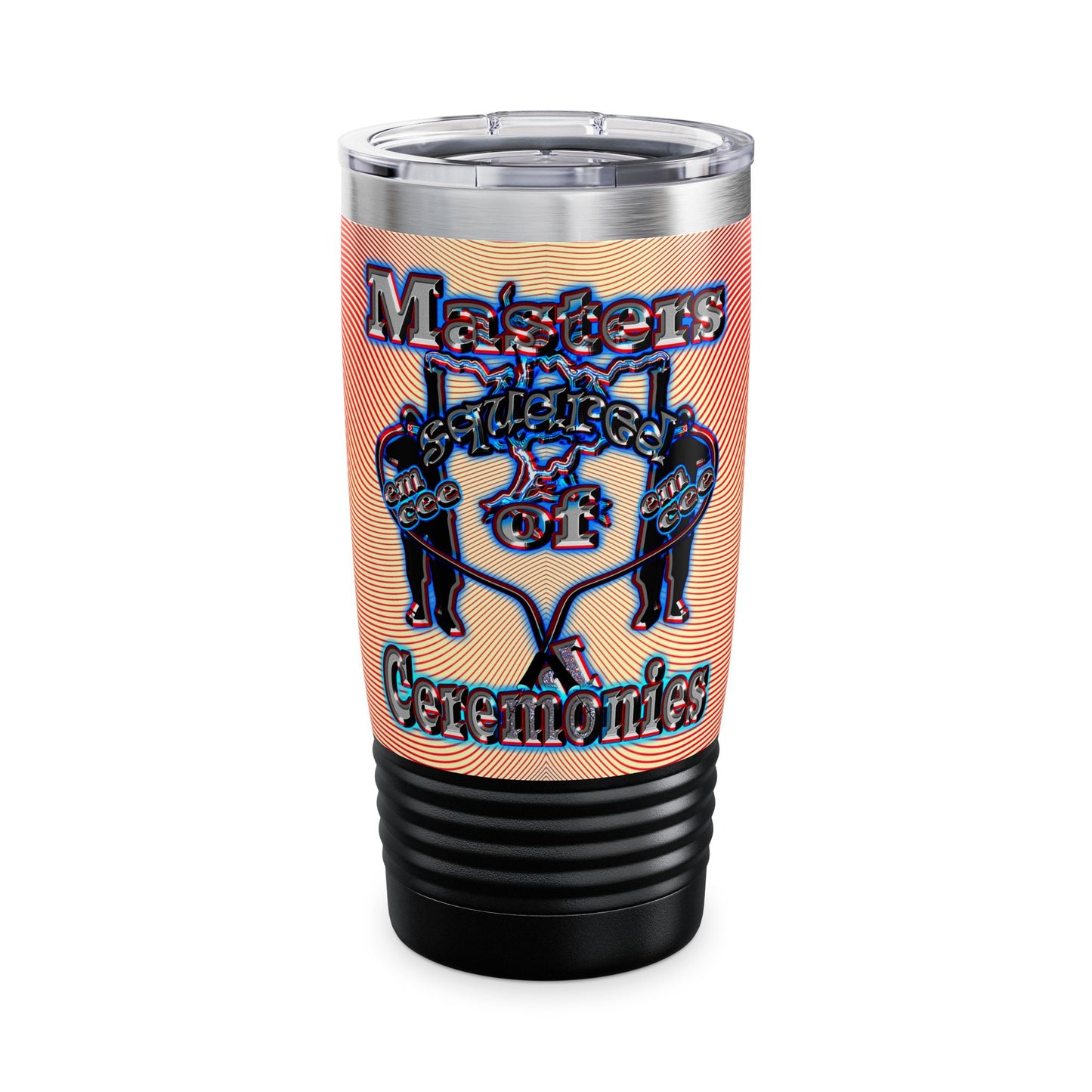 em cee squared - Ringneck Tumbler, 20oz (yellow-orange wave)