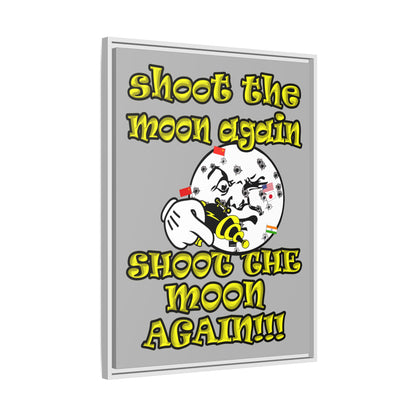 shoot the moon again - framed canvas art (light grey)