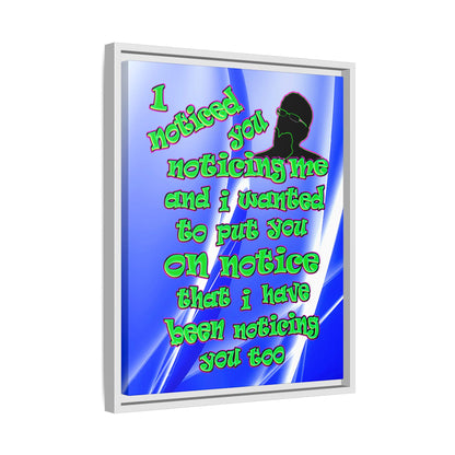 noticed you noticing - framed canvas art (blue-white wave)