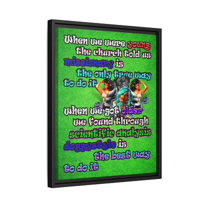 doggystyle - framed canvas art (green turf)