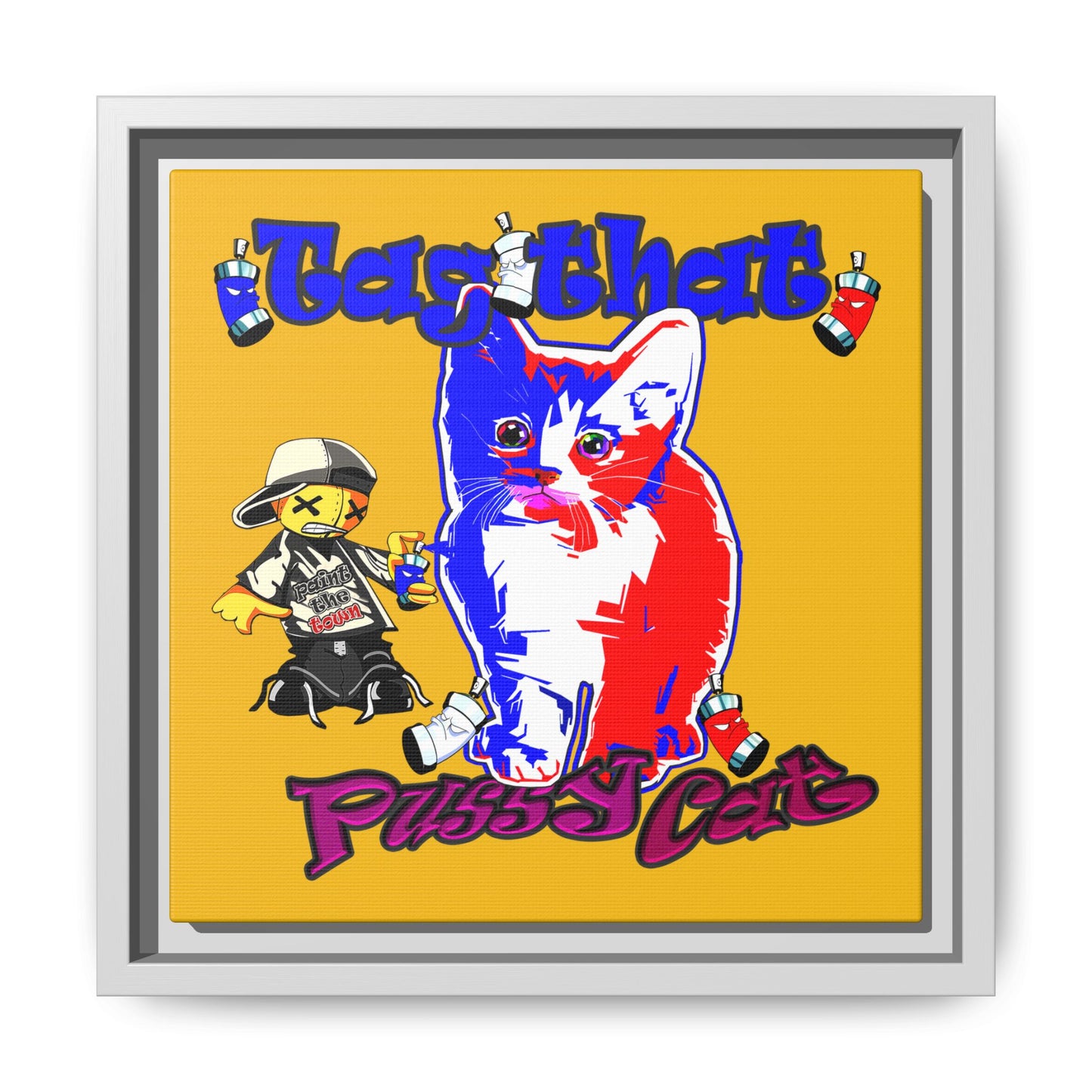tag that - framed canvas art (yellow)