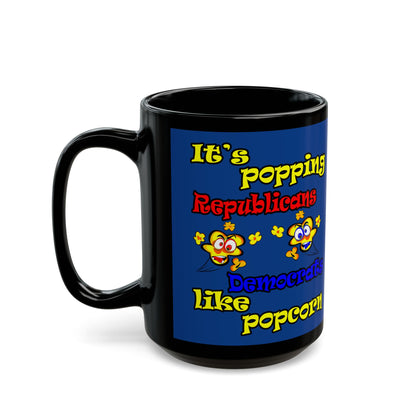 popping like popcorn - Black Mug (dark blue)
