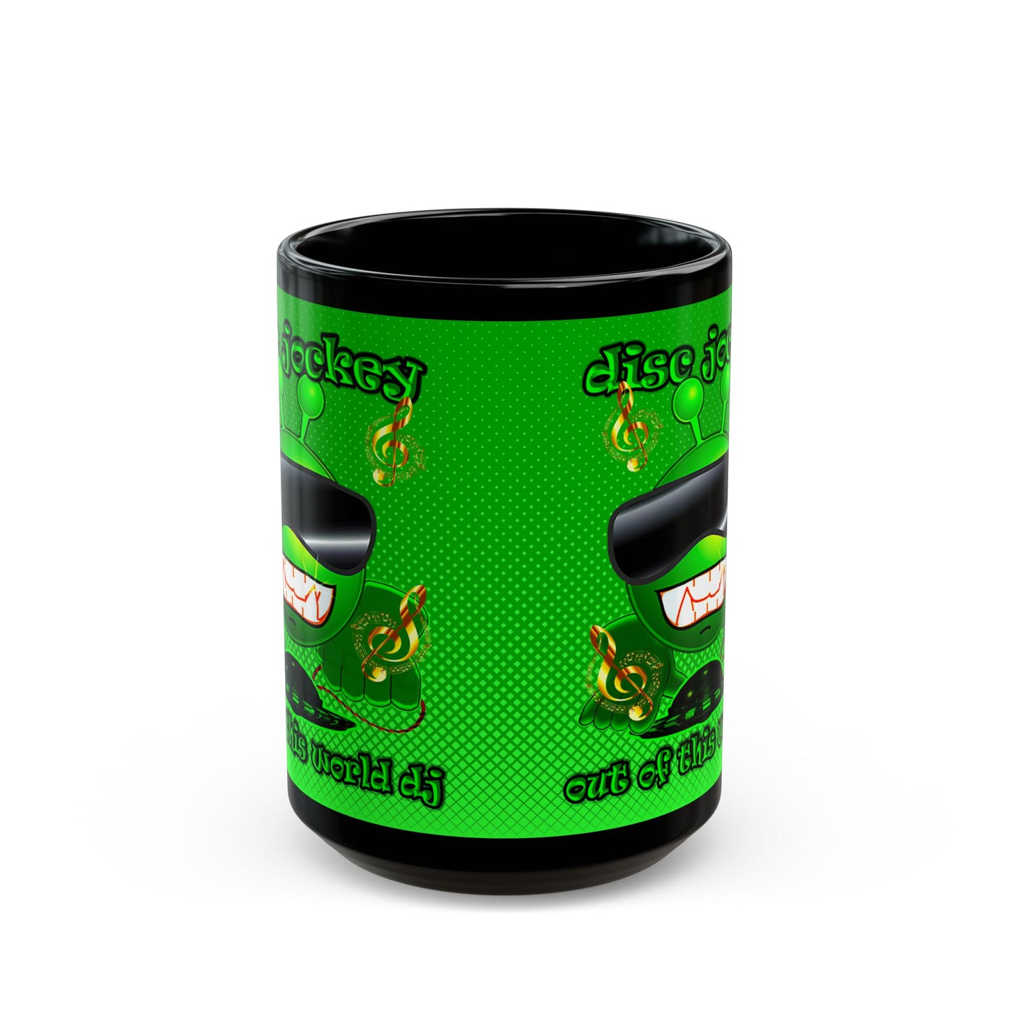 disc jockey - Black Mug (logo green)