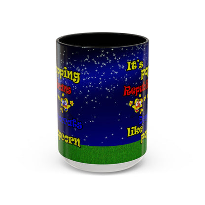 popping like popcorn - Accent Mug ('snoops' background)