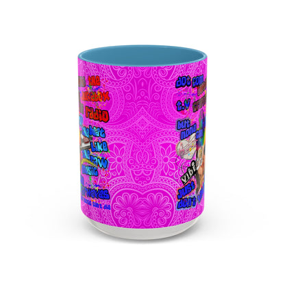 drop the beat - Accent Mug (pink swirl)