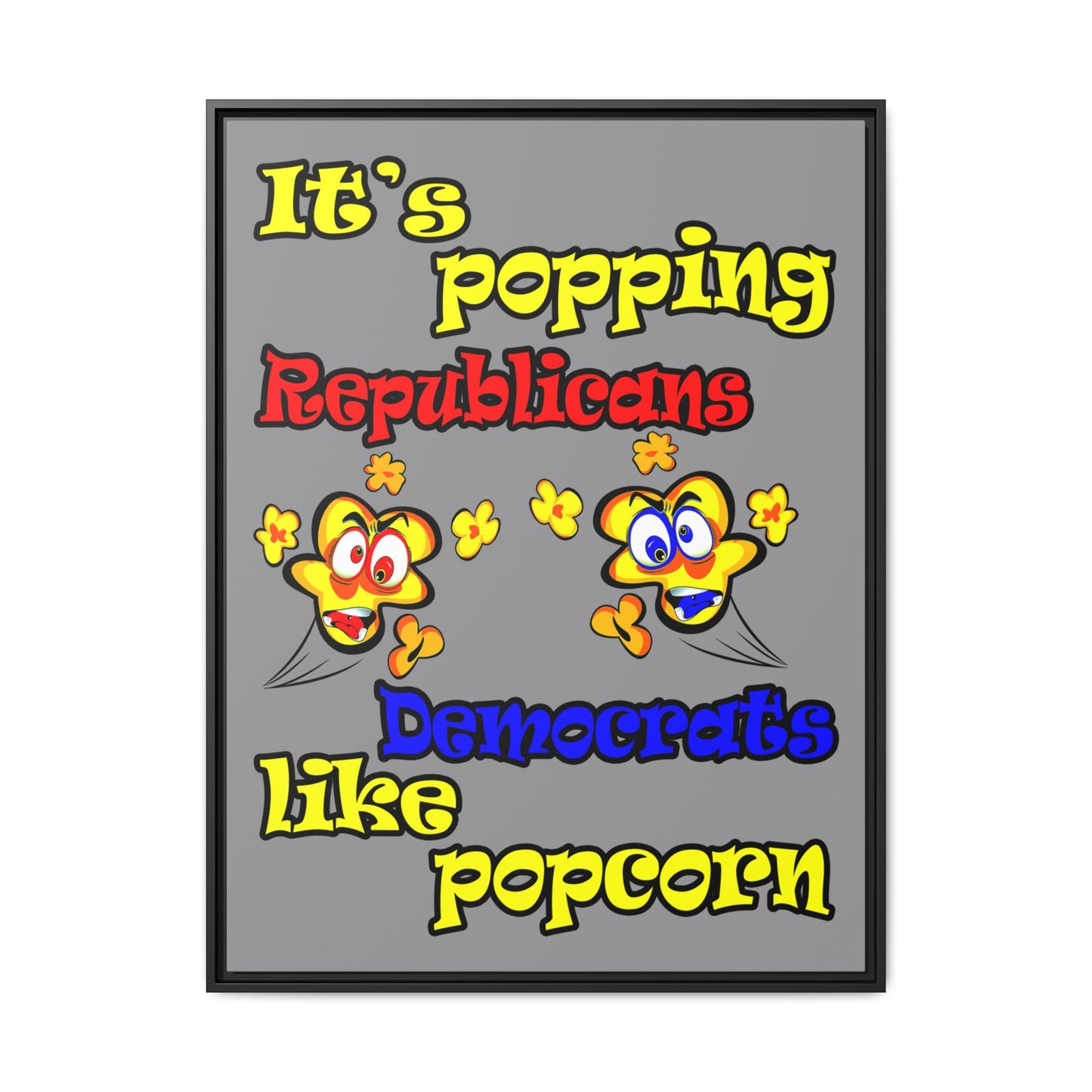 popping like popcorn - framed canvas art (grey)