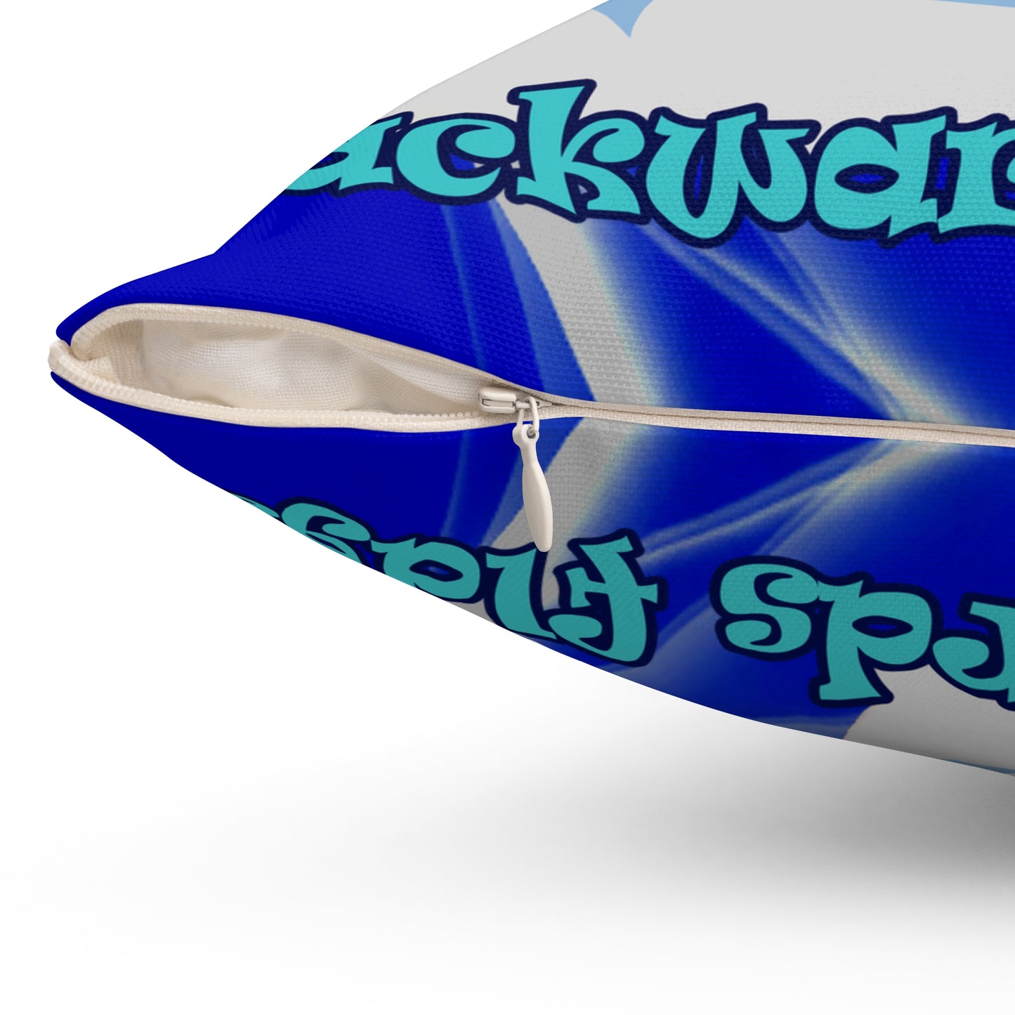 shoot for the stars - Spun Polyester Square Pillow - (blue-white wave)