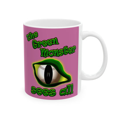 green monster - White Mug (light pink)