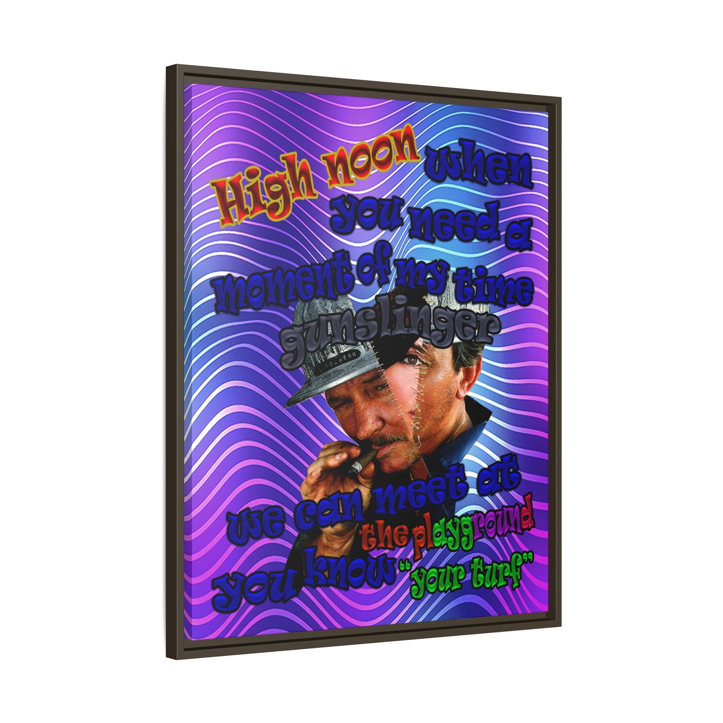 high noon - framed canvas art (purple wave)