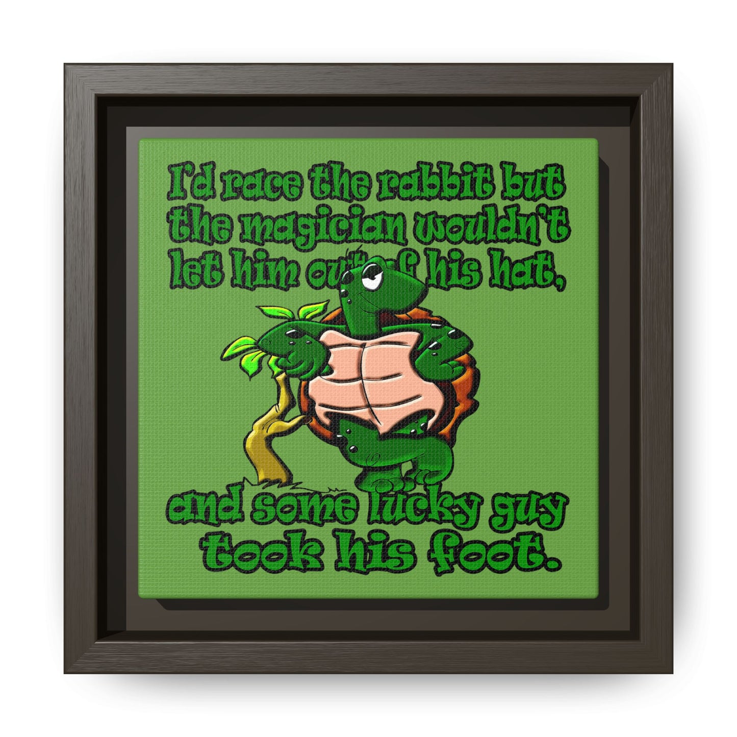 turtle race - framed canvas art (green)