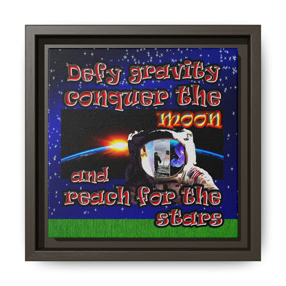 defy conquer reach - framed canvas art ('snoops' background)