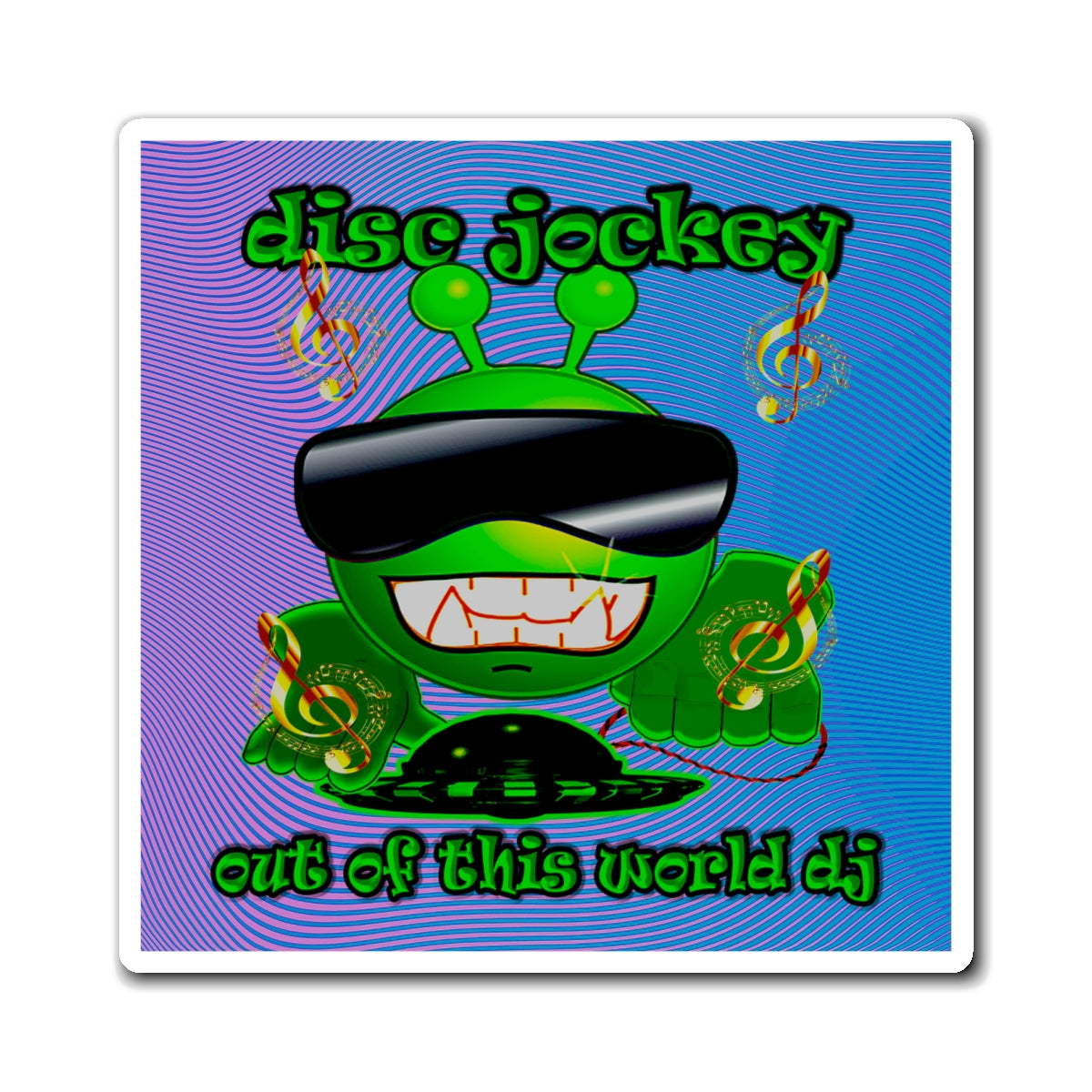 disc jockey - Magnets - (light blue-purple wave)