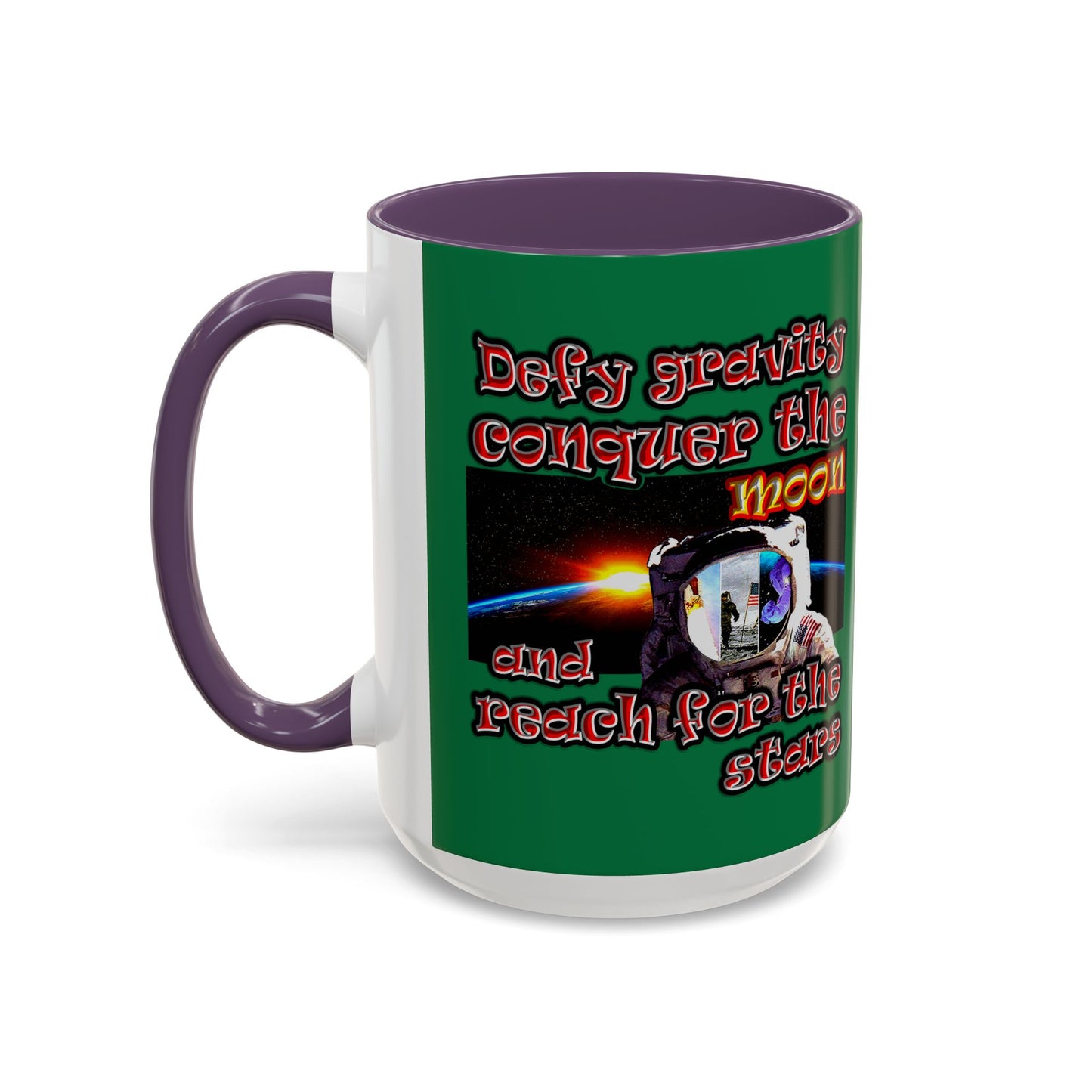 defy conquer reach - Accent Mug (dark green)