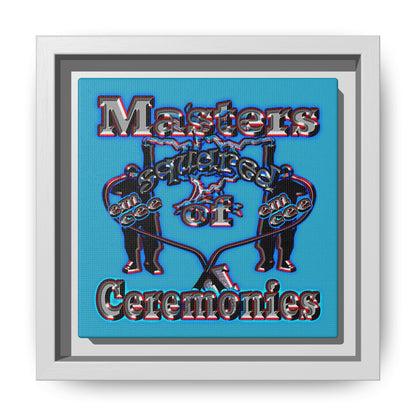 em cee squared - framed canvas art (turquoise)