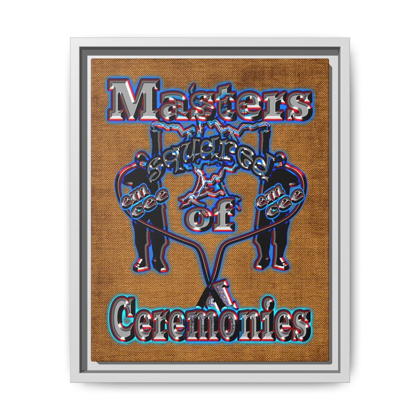em cee squared - framed canvas art (brown papyrus)