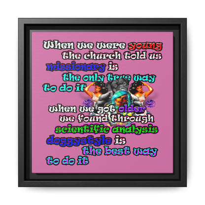 doggystyle - framed canvas art (light pink)