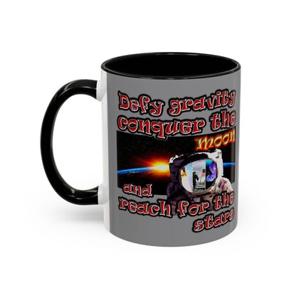 defy conquer reach - Accent Mug (grey)