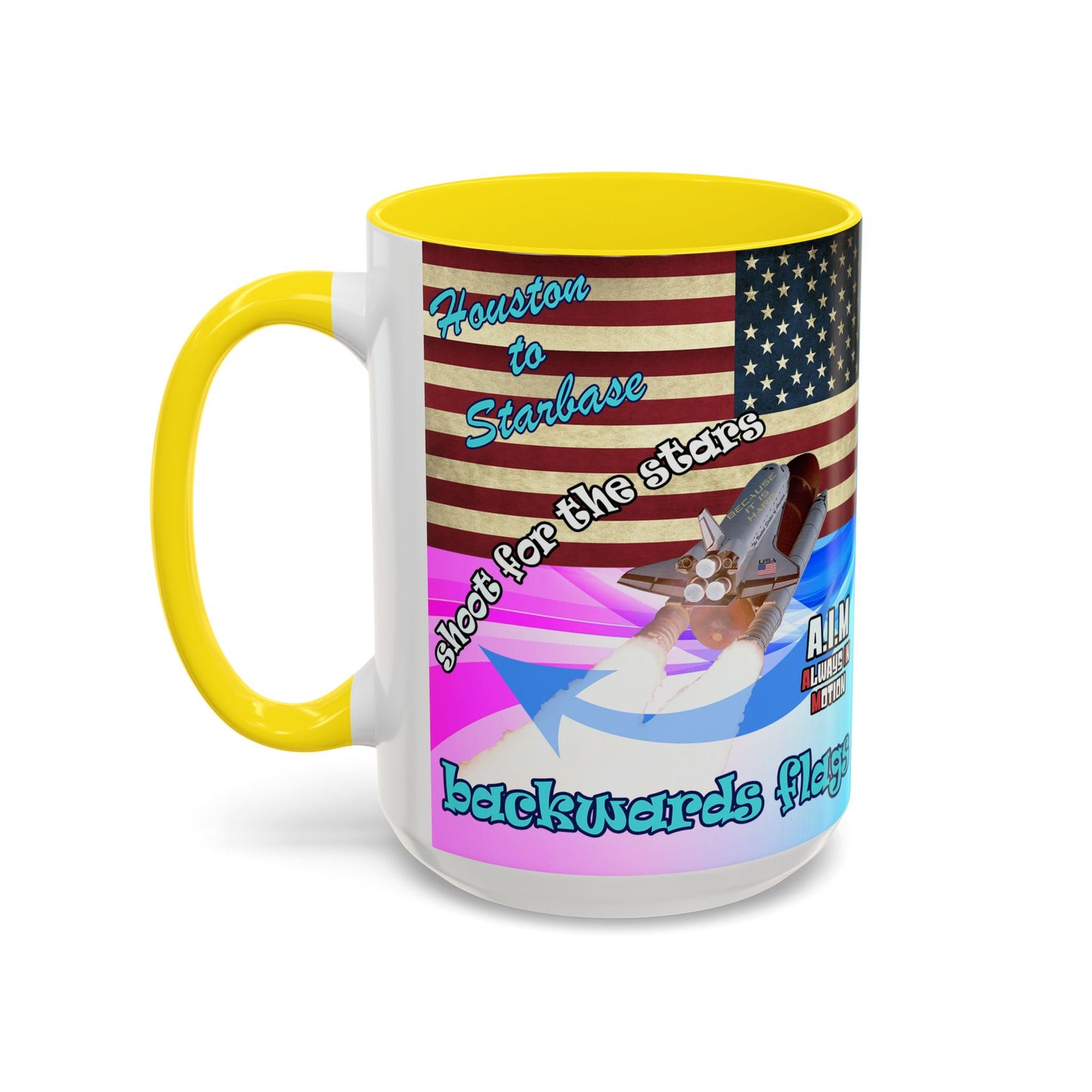 shoot for the stars - Accent Mug (light blue-pink wave)