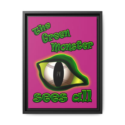 green monster - framed canvas art (pink)
