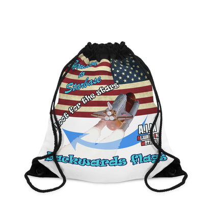 shoot for the stars - Drawstring Bag (white)
