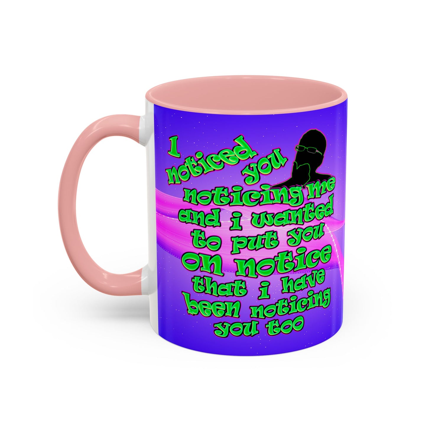 noticed you noticing - Accent Mug (purple-pink wave)