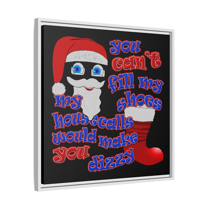 santa's shoes - framed canvas art (black)