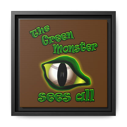 green monster - framed canvas art (brown)