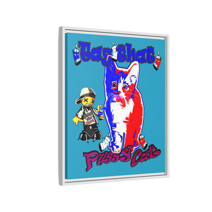 tag that - framed canvas art (turquoise)