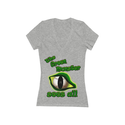 green monster - Women's Jersey Short Sleeve Deep V-Neck Tee